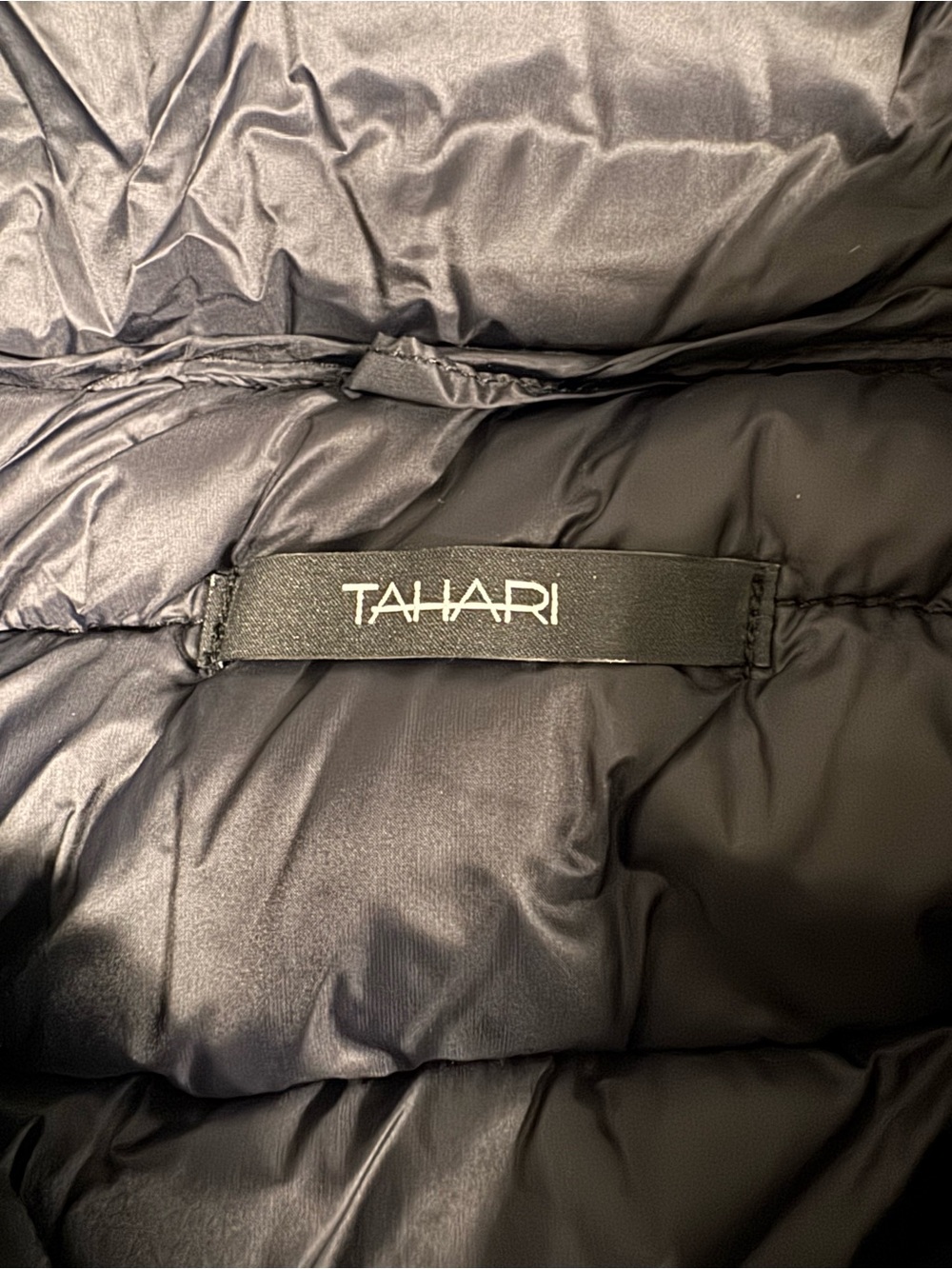 Tahari Olive Green Hooded Puffer Coat with Faux Fur Trim - Picture 5 of 6